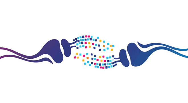 Synapse connection illustrates the biological process of neural transmission where neurotransmitters bridge the gap between two nerve cells to facilitate effective communication in the brain.