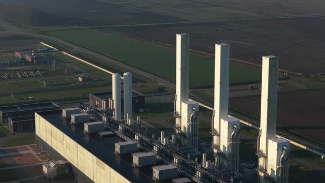 Aerial view of gasunie nitrogen plant in zuidbroek netherlands