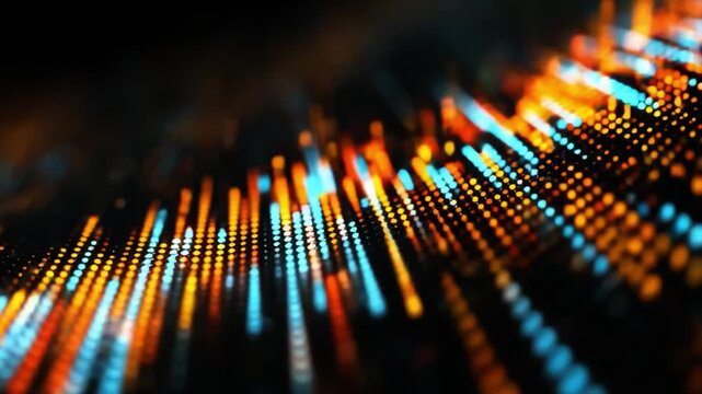 Digital Data Stream: A mesmerizing visual of dynamic digital data streams, with luminous lines of information flowing across a dark backdrop, creating an immersive image of the connected age.
