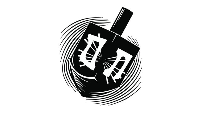 Dreidel spinning fast creates a dynamic motion effect, symbolizing the Jewish tradition of Hanukkah, festive celebration, cultural games, and the joyful spirit of the holiday season tonight.