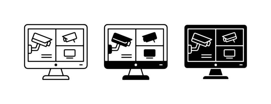 CCTV Security System Monitor, Surveillance Camera Feed Display, Digital Monitoring Technology