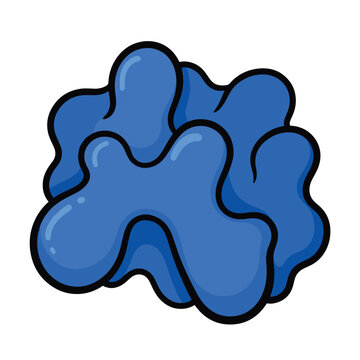 Blue Blob Cartoon Shape Object.