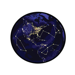 Night Sky Star Constellations Map Globe. © Sepatu