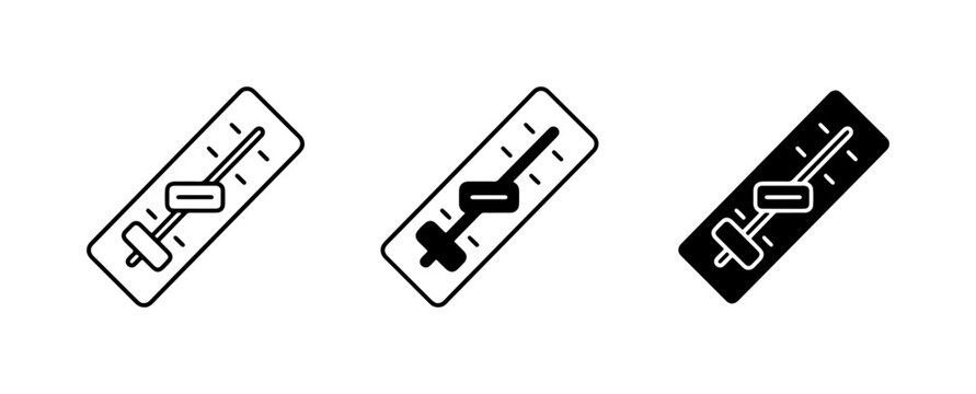 Slider Control Icons, Volume Fader Set, Audio Mixer Adjustment Symbols
