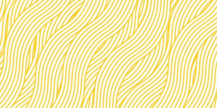 Texture of yellow instant noodles  pasta and spaghetti with geometric wavy lines.