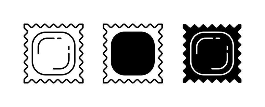 Condom Icons, Safe Sex Symbols, Contraception Graphics, Healthcare Vector Set
