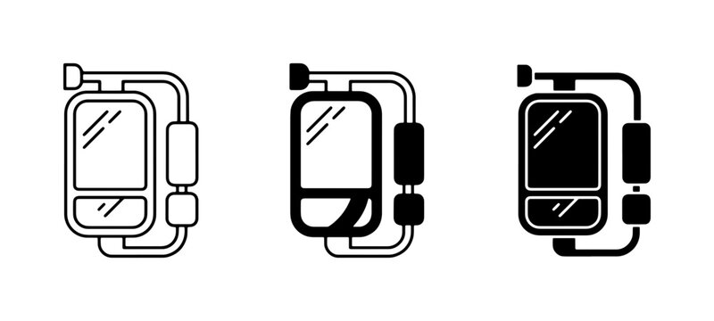 Truck Side Mirror Icons, Vehicle Rear View Mirror Symbols, Automotive Exterior Mirror Graphics