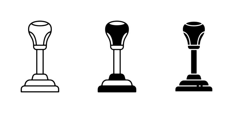 Gear Shift Lever Icons, Manual Transmission Control, Automotive Vector Graphics