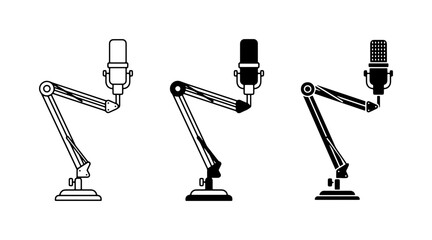 Microphone Boom Arms, Podcast Studio Equipment, Broadcast Mic Stands, Audio Recording Gear © Minhaj