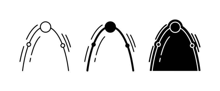 Motion Trajectory Icons, Physics Curves, Vector Paths, Movement Arcs, Velocity Vectors