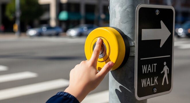 The Moment of Transition: Finger on the Crosswalk Button