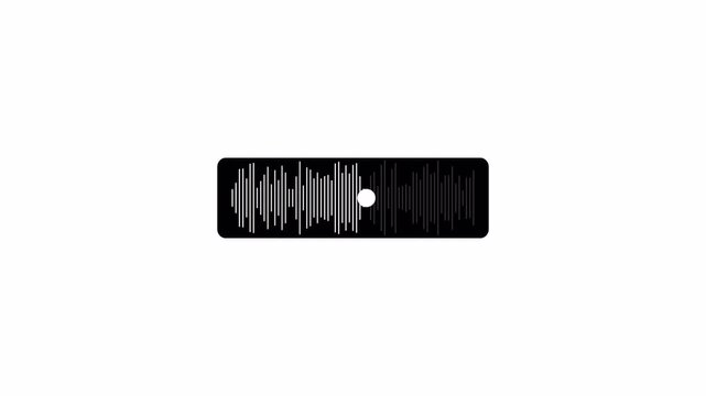 Voice note animation with alpha channel, Modern voice message animation on a transparent background, abstract wave voice animation