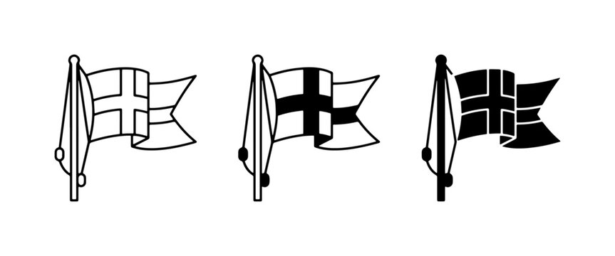 Nautical Flags Set, Maritime Signal Icons, Marine Navigation Symbols, Sailing Ensign Graphics