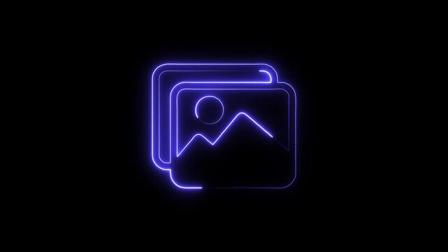 Blue Neon Stacked Image Icons photo icon gallery