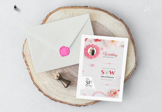 Luxury Floral Wedding Invitation Card Template