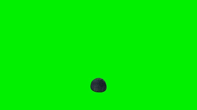 Blue denim fabric dot period punctuation mark on green screen background