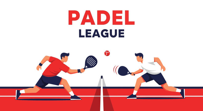 Two Players Engaging In An Intense Padel Match During Tournament Competition