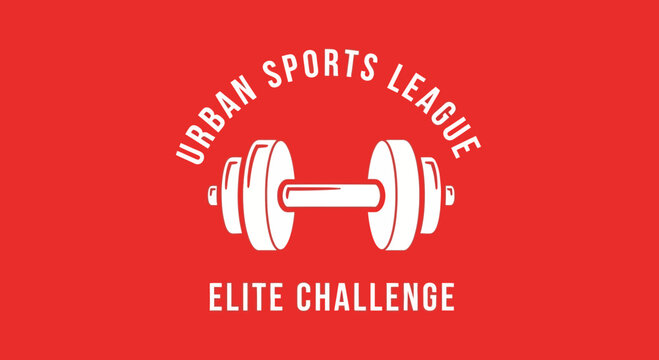 Urban Sports League Elite Challenge Emblem Featuring Iconic Dumbbell Design