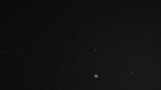 Slow motion real dust particles floating mid air over dark background