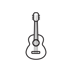 Fototapeta premium Minimal Acoustic Guitar Line Art Icon