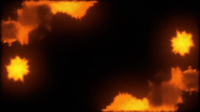 Dynamic Fire Frame Border with Glowing Abstract Effects