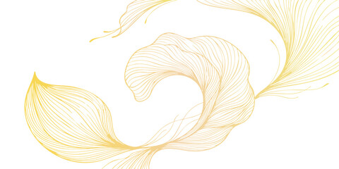 An elegant vector illustration featuring an abstract fractal floral pattern with gold swirls and yellow flower shapes on a decorative nature background © Kaosar