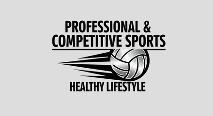 Fototapeta premium Volleyball Logo Featuring Professional and Competitive Sports, Plus Healthy Lifestyle