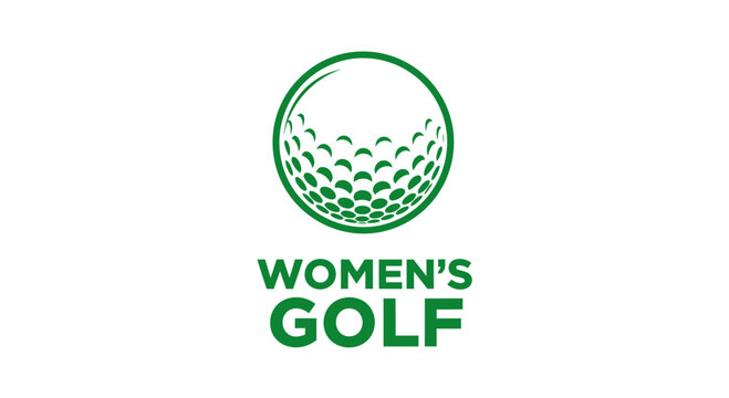 Women's Golf Logo Design Showing a Green Golf Ball Symbolizing the Sport