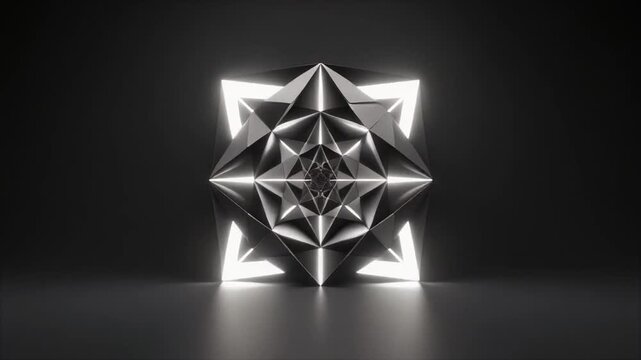 Abstract Geometric 3D Shape Morphing and Glowing Animation