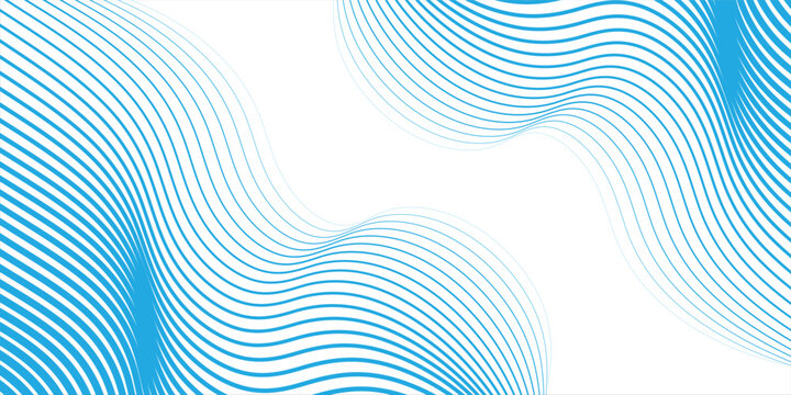 abstract simple big to small blue wave line pattern can be used background. vector illustration design