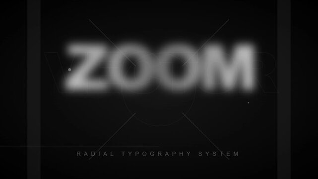 Zoom effect, radial typography, motion graphics element, video transition, text animation
