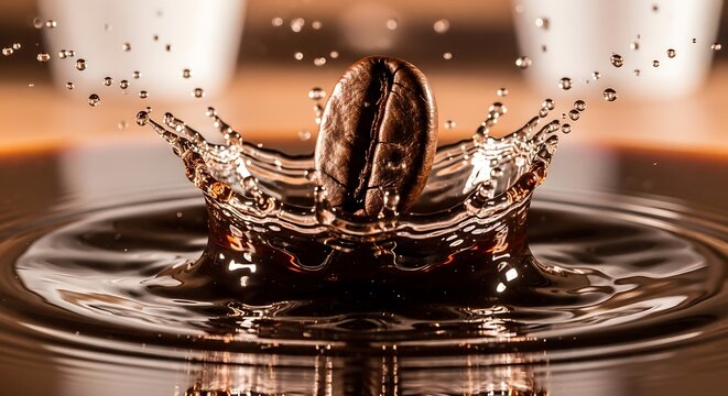 Coffee Bean Splash - A Moment of Aromatic Delight.
