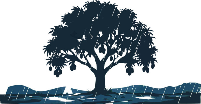 Elegant Mango Tree Outline