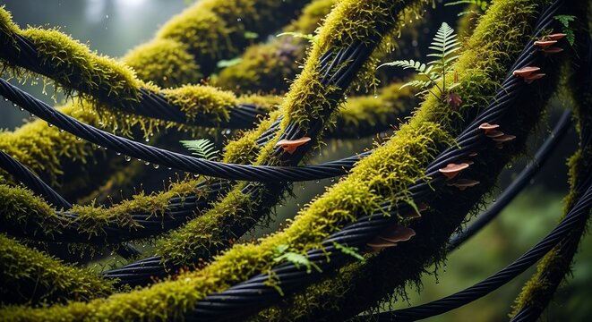 Moss covered cables