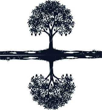 Simple mango Tree Shape, Creative Tree Graphic