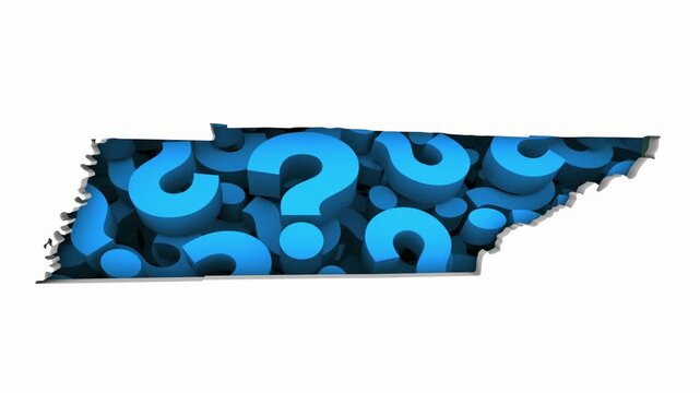 Tennessee TN State Map Question Marks Ask FAQs Best Place Location 3d Animation
