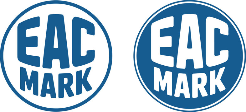 EAC Mark Certification Logo Vector Set for Eurasian Conformity Compliance and Product Labeling