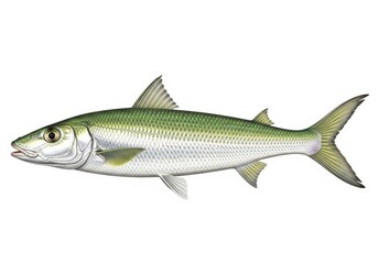 Fototapeta premium Detailed Scientific Illustration of a Bonefish (Albula vulpes) Isolate