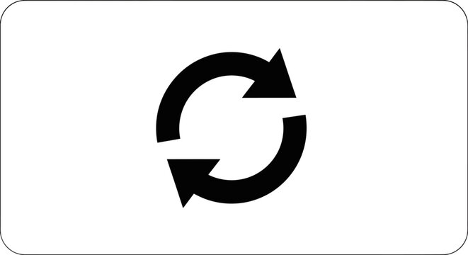 Refresh symbol consisting of two circular arrows indicates a process of reloading or updating data.