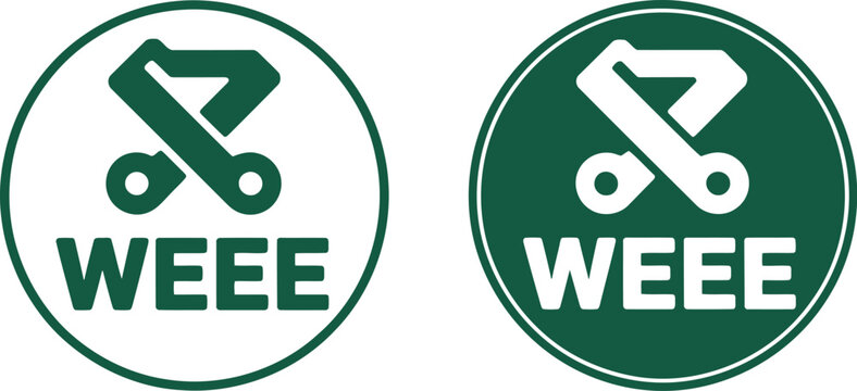 WEEE recycling symbol icons for electronic waste management and environmental compliance