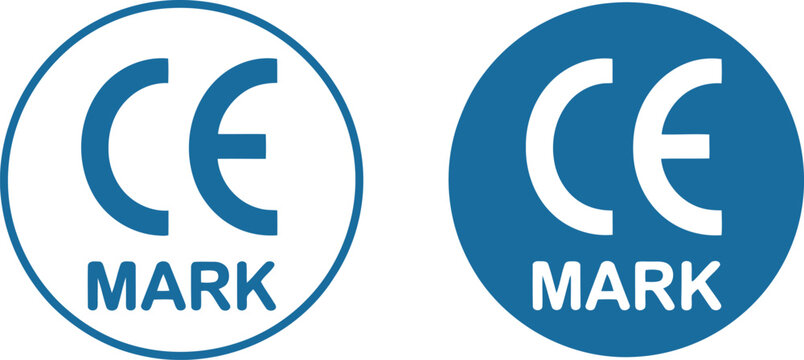 CE Mark Certification Symbol Vector Icons for Product Compliance and Safety Standards