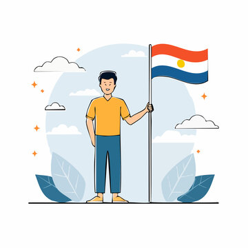 Man Holding Paraguayan Flag