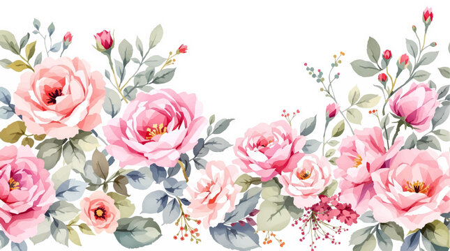Elegant floral watercolor background inspiring happiness, creativity, romance, and unforgettable peaceful heartfelt moments.