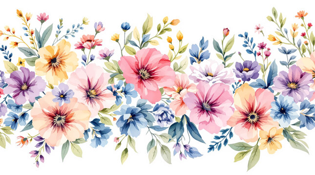 Colorful watercolor blooms surrounding precious memories with soft artistic elegance and cheerful inspiration.