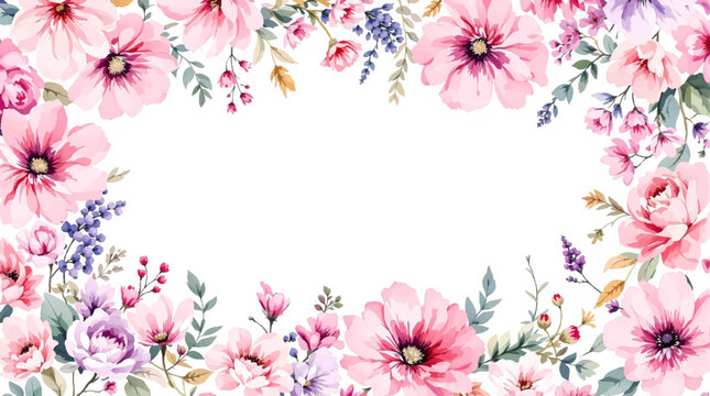 Soft watercolor flowers framing beautiful moments filled with warmth, love, and happiness.
