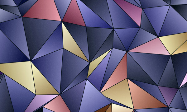 Abstract background polygon pattern low poly triangle shape. Vector multicolored gradient geometric abstract background of effect geometric triangles. Сrystalline structure, crystals, stained glass