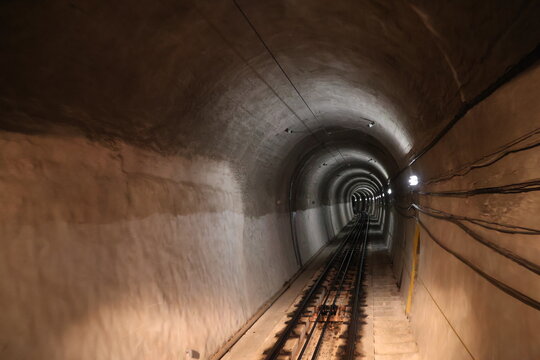 Inside the cable car tunnel