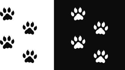 Animal paw prints vector illustration. Tiger paw prints silhouette  © Aleksei_7799
