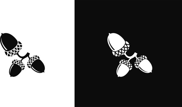 Branch with acorns vector illustration