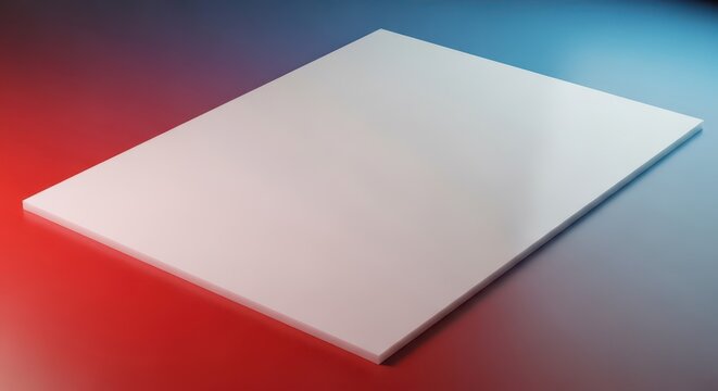 White rectangular plastic sheet substrate ready for thermal transfer or dye sublimation printing processes and durable fabrication projects, digital, raw, thermal